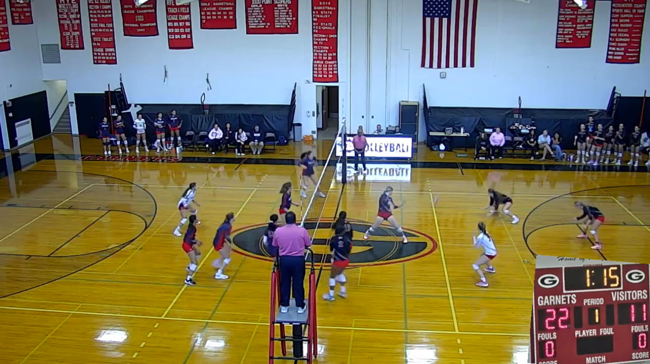 Girls Varsity Volleyball Stalked by the Bobcats of Byram Hills in Five Sets