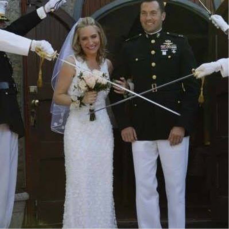 (PHOTO: US Marine Corps veteran and Bradford Avenue resident Tony Bancroft on his wedding day in 2008 with his bride, Dateline NBC correspondent Andrea Canning.)