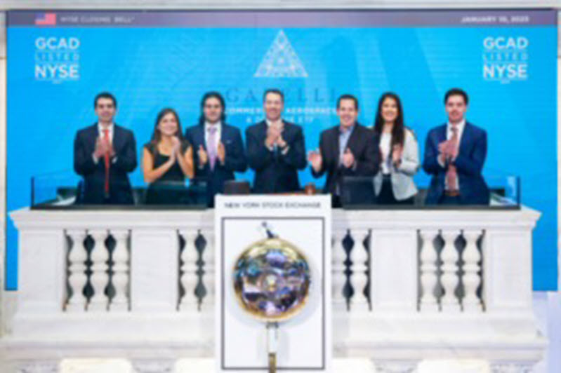 (PHOTO: US Marine Corps veteran and Bradford Avenue resident Tony Bancroft at the New York Stock Exchange (NYSE) Bell Ringing for Gabelli Funds Commercial Aerospace & Defense ETF (Ticker GCAD), Wall Street, New York City.)