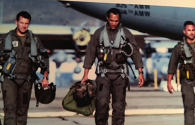 (PHOTO: US Marine Corps veteran and Bradford Avenue resident Tony Bancroft in a West Wing appearance with Jimmy Smits Marine Corps Air Station (MCAS) Miramar in 2005.)