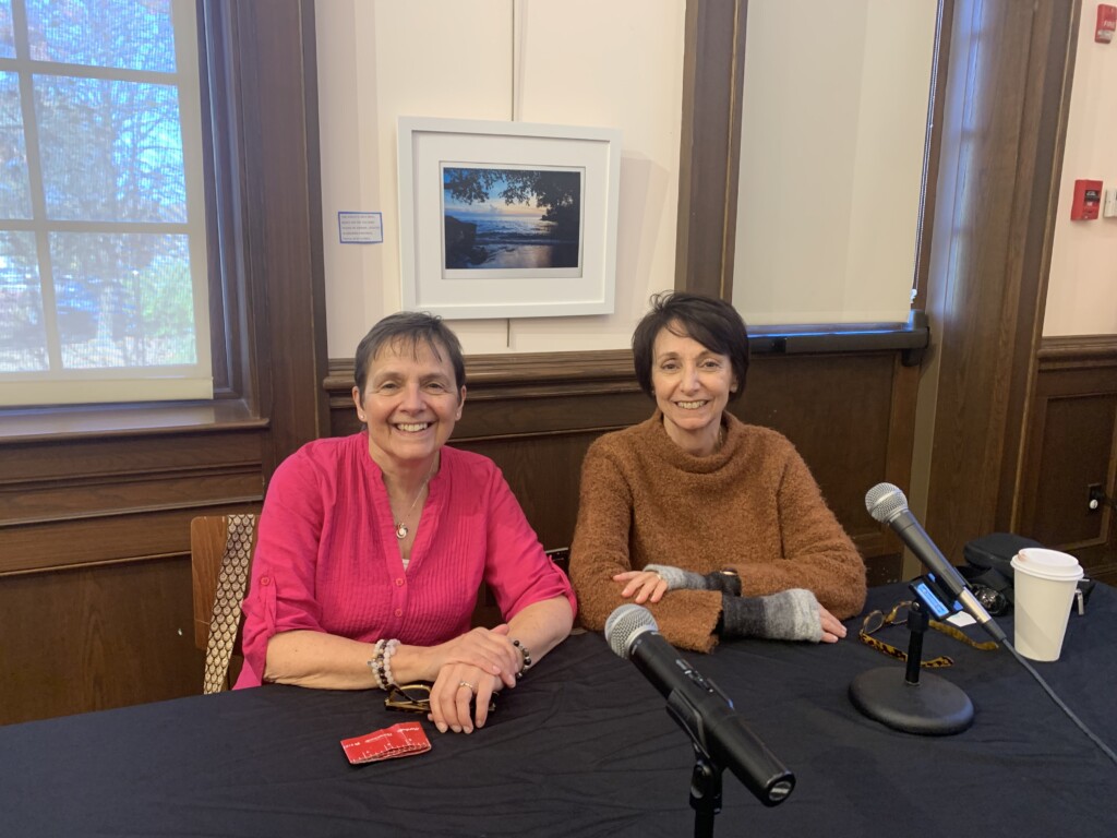 (PHOTO: Sisters Cara Giacomo and Adrienne Mecca served as the official word readers for The Rye Free Reading Room Seventh Annual Spelling Bee.)