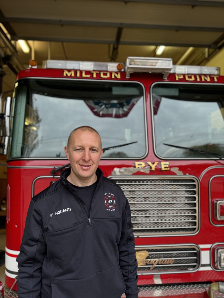 (PHOTO: Rye FD Firefighter Sal Inguanti, president of The Rye Professional Firefighters Inc. (Local 2029), DBA  2029 Fundraising. Contributed.)