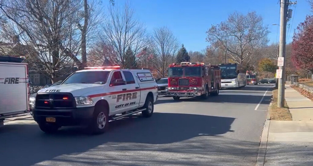 (PHOTO: Rye Girls Varsity Soccer got a proper send off on Friday, November 15, 2024 from the Rye High School campus as they head to the NY State Class A final four looking for a 2023 repeat.)