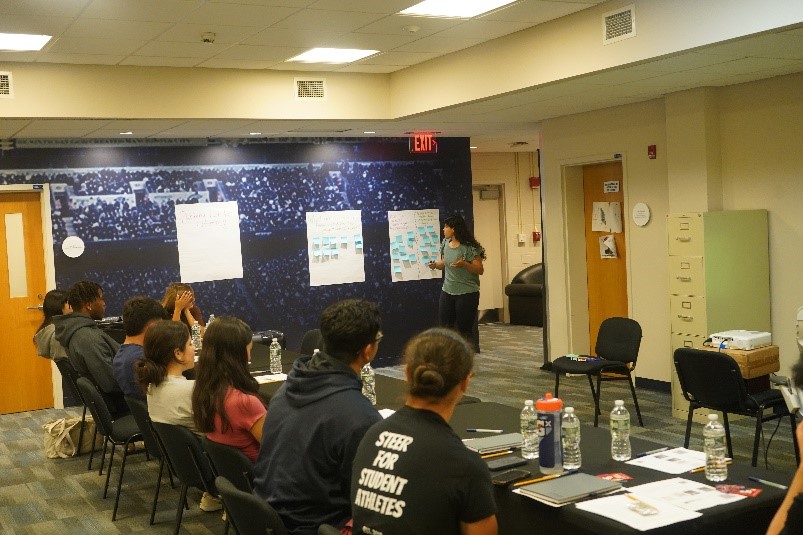 (PHOTO: STEER for Student Athletes. STEER students participating in the group's college transition program in the summer before their first semester at college. Contributed.)