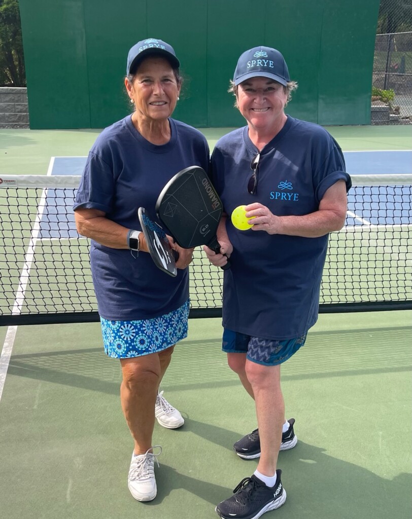 (PHOTO: SPRYE Executive Director Marie Johnson and Board of Director member Betsy Biddle on the pickleball court. Contributed.)