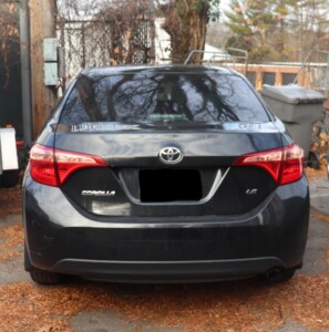 (PHOTO: On Friday, December 6, 2024, Rye PD was alerted by the Westchester County Real Time Crime (RTC) Unit of this stolen black Toyota Corolla traveling in the area.)