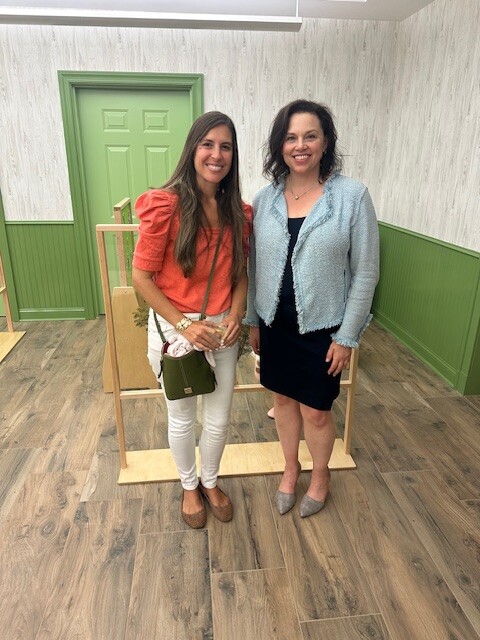 (PHOTO: The Rye Free Reading Room's Discovery Zone designer Abbey Kumar and Board of Trustees President Kirstin Bucci, 2024. Contributed.)