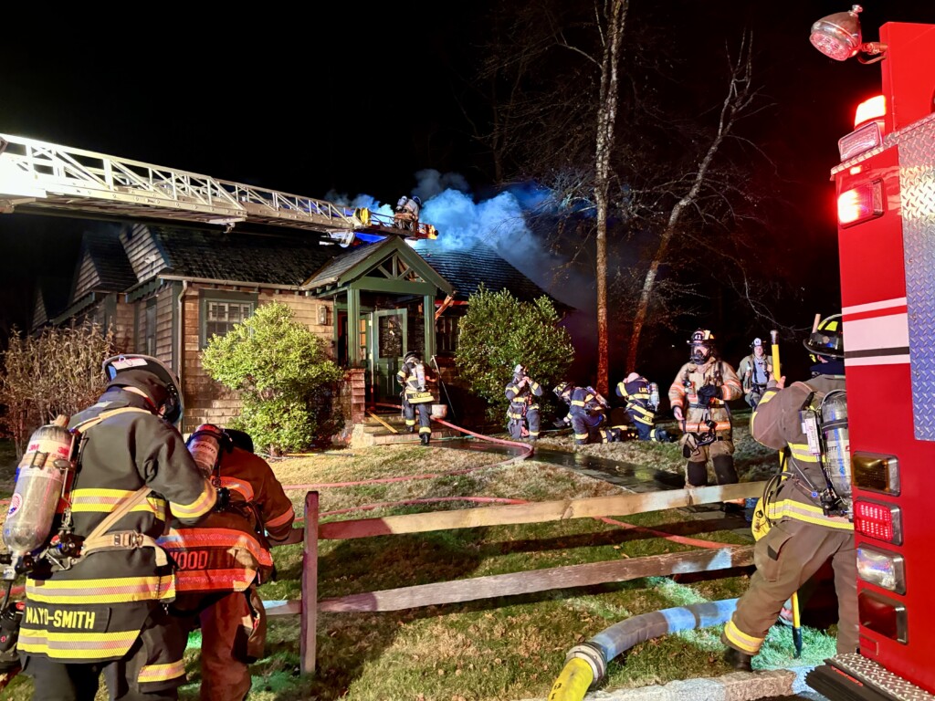 (PHOTO: Rye FD battled a structure fire at 2 Lane Way off Barlow Lane in Greenhaven on Sunday morning, December 8, 2024. Contributed.)