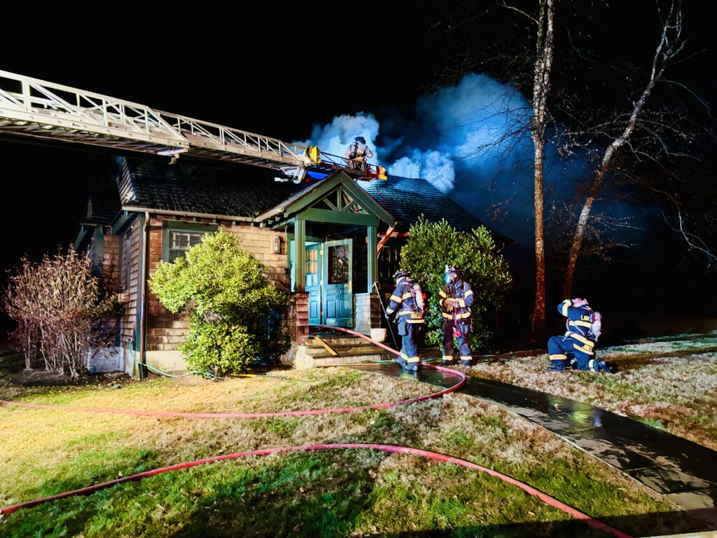 (PHOTO: Rye FD battled a structure fire at 2 Lane Way off Barlow Lane in Greenhaven on Sunday morning, December 8, 2024. Contributed.)