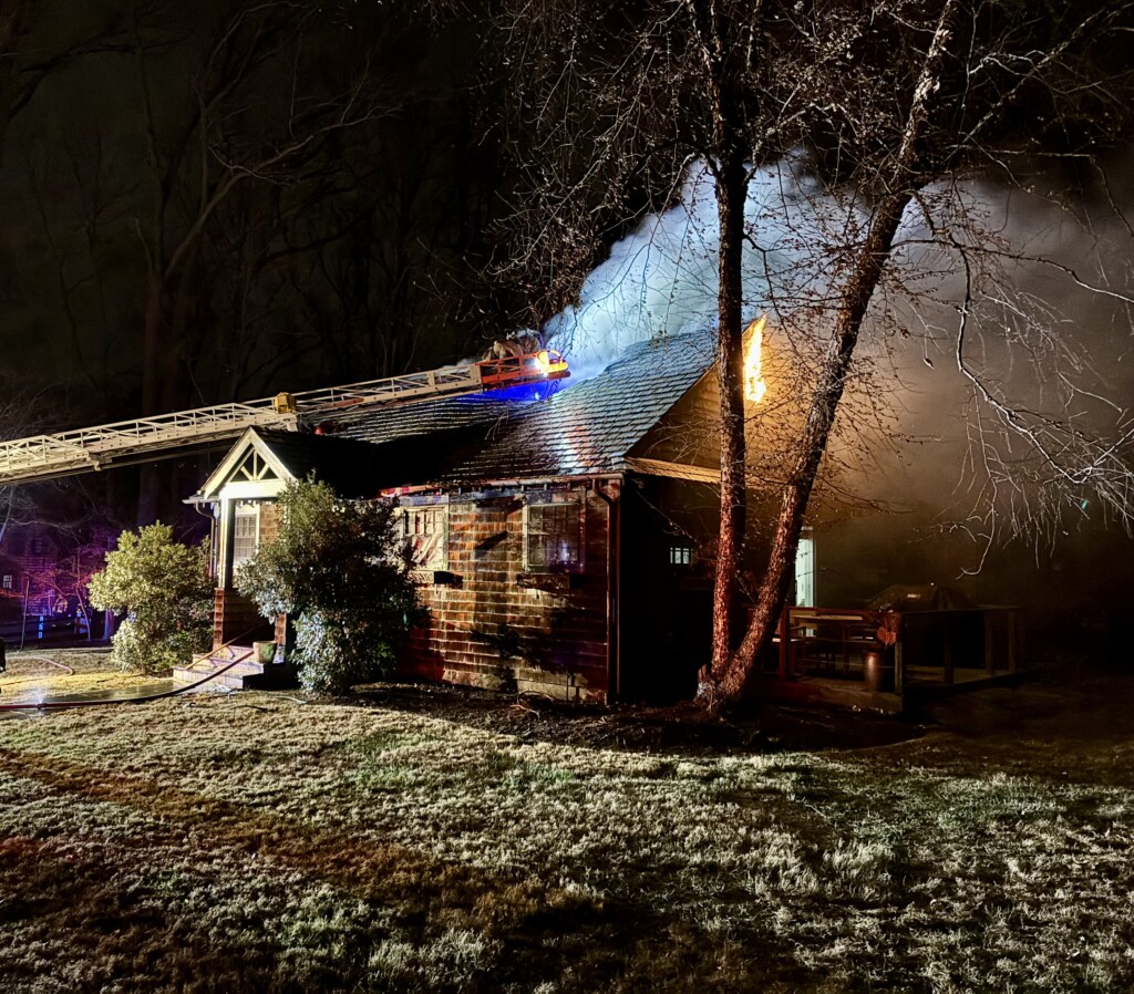 (PHOTO: Rye FD battled a structure fire at 2 Lane Way off Barlow Lane in Greenhaven on Sunday morning, December 8, 2024. Contributed.)