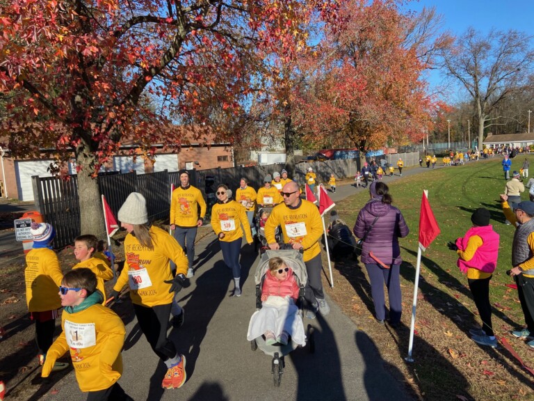 (PHOTO: Scenes from the 1-mile Fun Run at the 2024 Turkey Run on Saturday, November 30.)