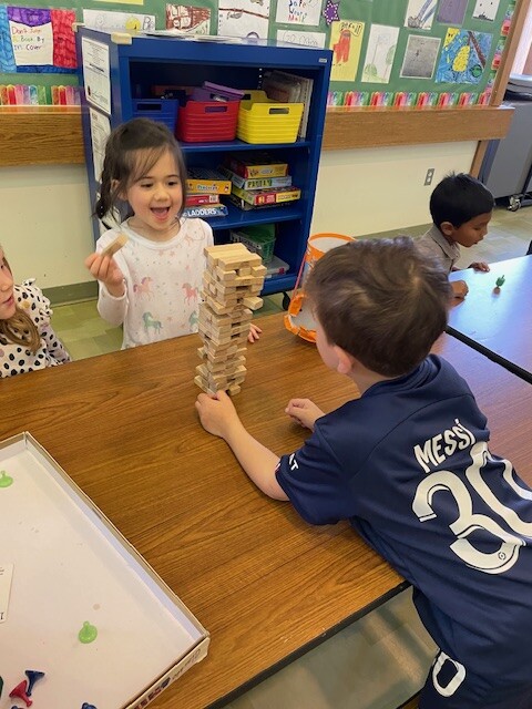 (PHOTO: Competitive Jenga at Kids’ S.P.A.C.E. of Rye. Contributed.)