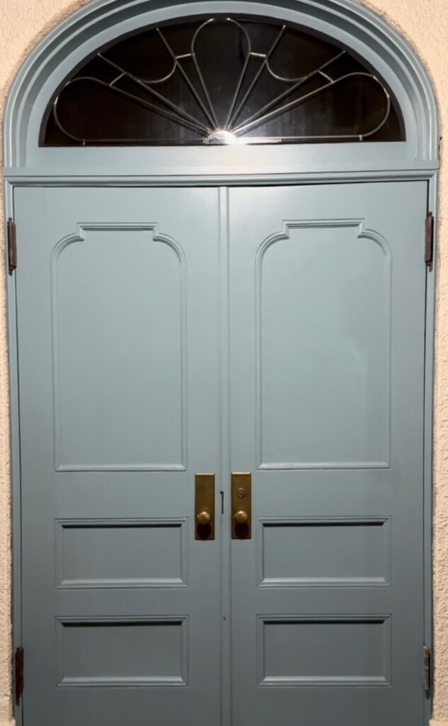 (PHOTO: The Friends of Rye Town Park worked on renovating the Tower Building doors and transom windows. Here they are after restoration. Contributed.)