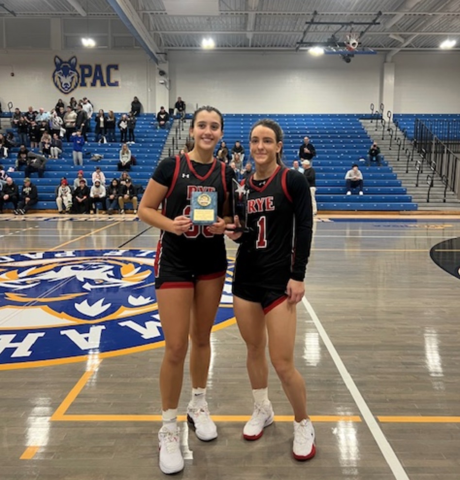 (PHOTO: Phoebe Greto (left) was named to the Mahopac Touney All-Tournament team in 2024. Paige Tepedino (right) claimed the event's MVP award.)