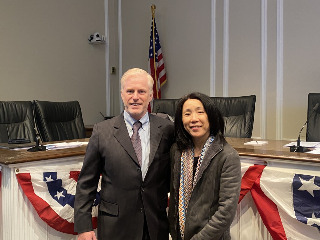 (PHOTO: James Ward was sworn in as the City of Rye's newest City Council member on Wednesday, January 8, 2025. Ward with his wife, Sawako, just after being sworn in.)