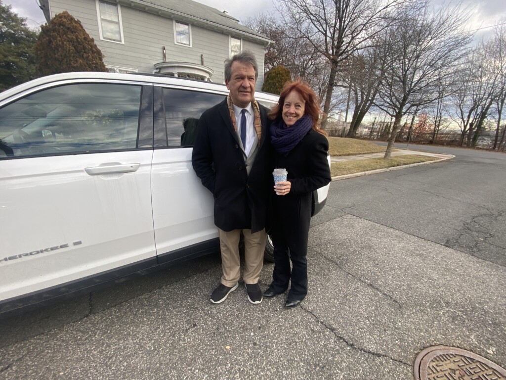 (PHOTO: Soon to be NY-16 Congressman George Latimer and his wife Robin before departing Rye for Washington, DC on Thursday, January 2, 2024.)