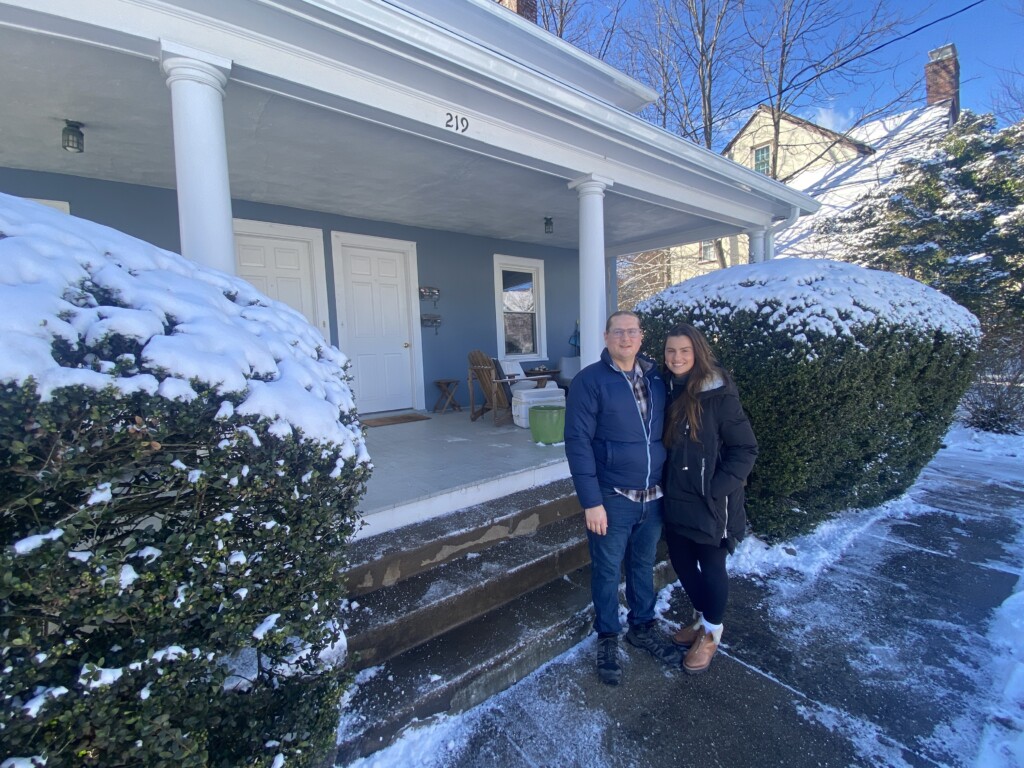 (PHOTO: Toby Waring and Kelly Mitten at their 219 Central Avenue home on Sunday, January 20, 2025.)