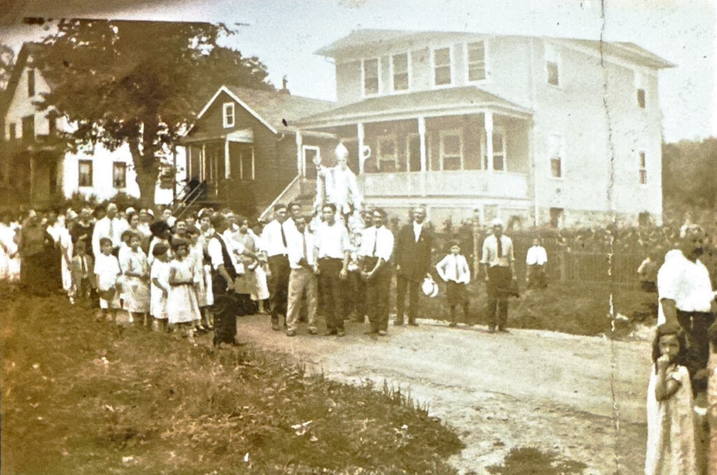 (PHOTO: Family photo of the Feast of Saint Donato (year unknown). Kelly Mitten's great great grandfather Donato Mainiero moved to Rye from Italy as a boy in the 1880s and founded the celebration at the age of 12 with his father John, according to old press reports. Contributed.)