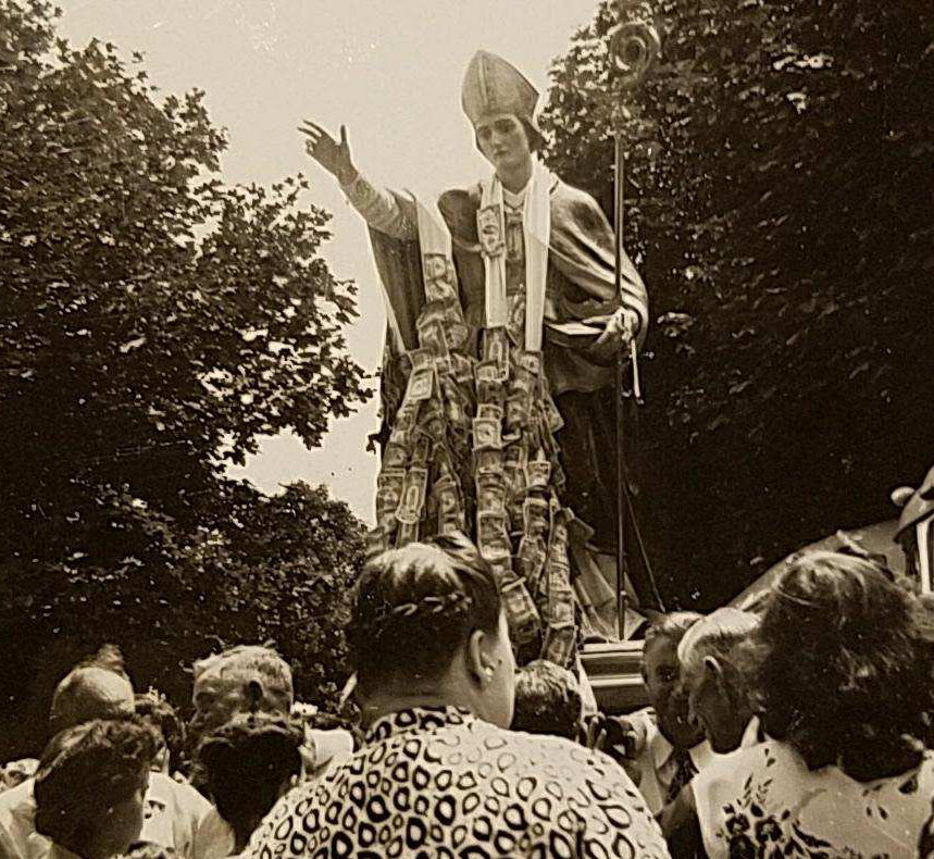 (PHOTO: Family photo of the Feast of Saint Donato (year unknown). Kelly Mitten's great great grandfather Donato Mainiero moved to Rye from Italy as a boy in the 1880s and founded the celebration at the age of 12 with his father John, according to old press reports. Contributed.)