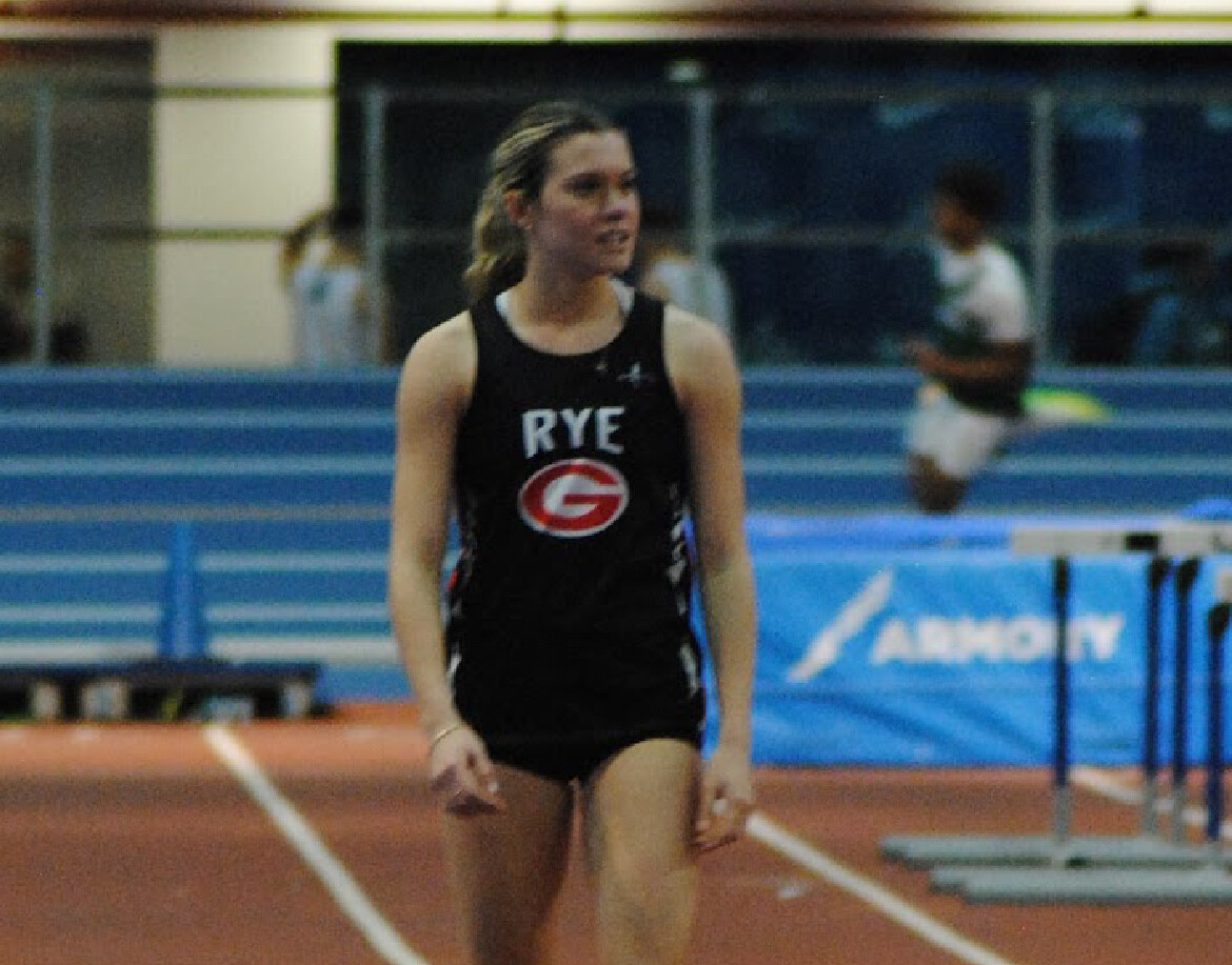 (PHOTO: Rye Varsity Indoor Track's Erin Ball was named RHS Athlete of the Month for January 2025. Contributed)