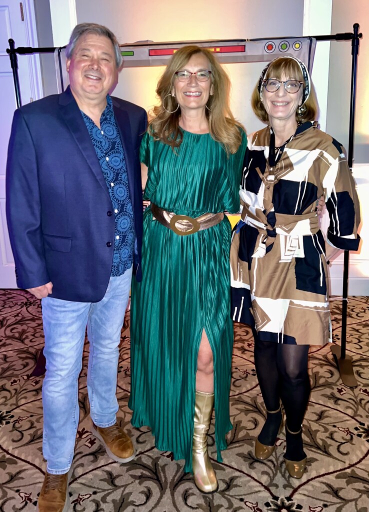 (PHOTO: At the Rye YMCA’s Dancing Through the Decades fundraiser on Friday, February 28, 2025 David Olarsch, Sabrina Murphy and Susan Olson. Contributed.)