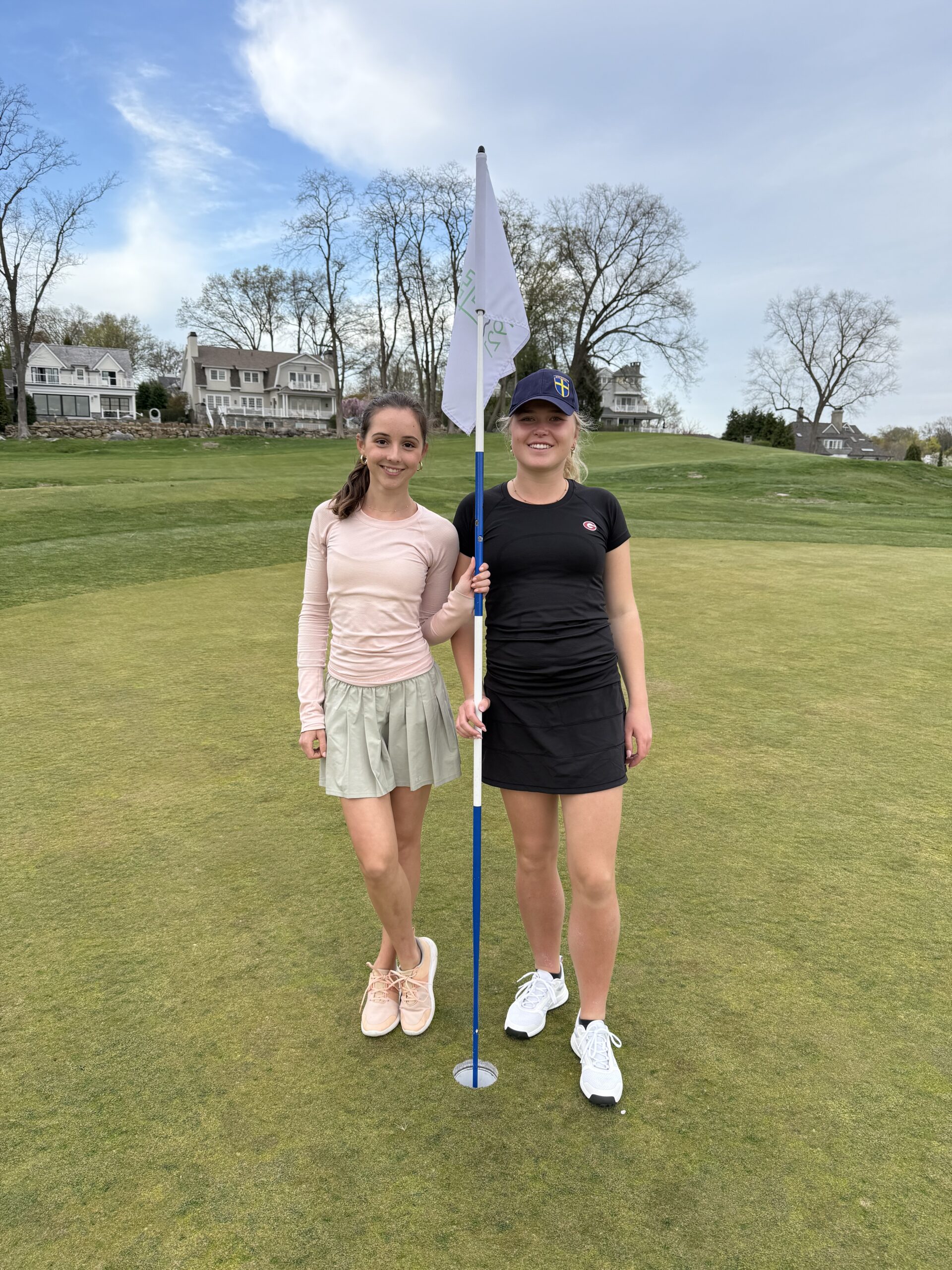 (PHOTO: Laeticia Clauss (left) and Matilda Glitterstam (right) of the Rye Girls Varsity Golf Team. Contributed.)