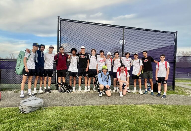 (PHOTO: The Rye Boys Tennis Team after a 6-1 victory over John Jay-Cross River on Tuesday, April 22. Contributed.)