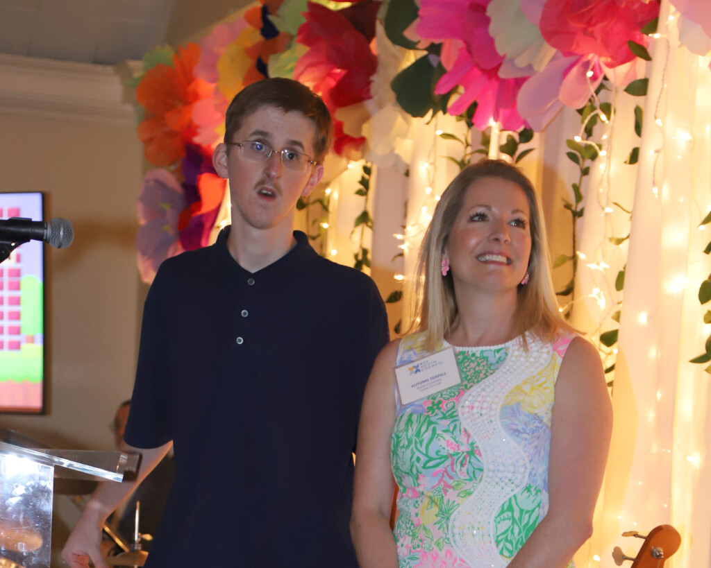 (PHOTO: Rye Youth Council (RYC)'s annual spring benefit on April 24, 2025 raised over $200K to support its mental health programs. Rye High School student TJ Neeves and RYC Board Member and event Co-chair Autumn Terrill. Credit: Anja Porto.)