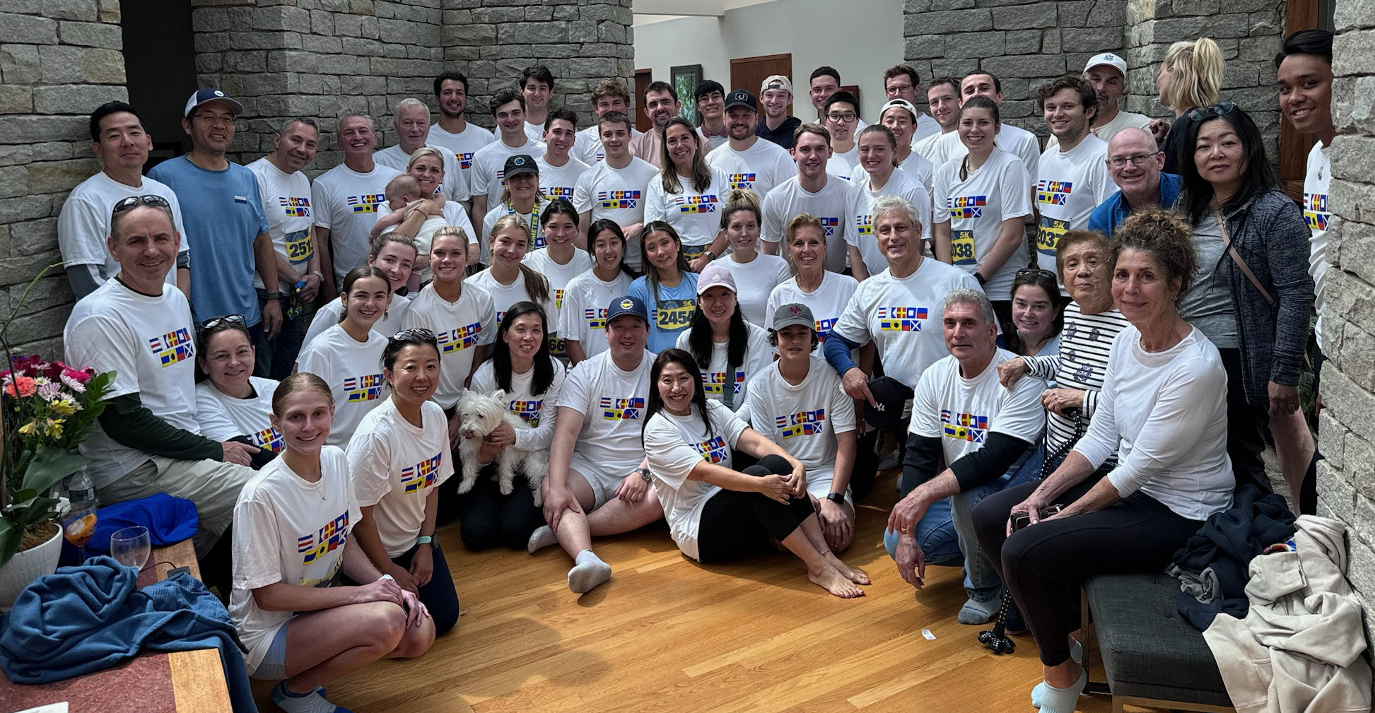 (PHOTO: Team Carpe Diem in 2024 when they raised $18,700. The nautical flags on their shirts spell "carpe diem" as Kuni Nakamura enjoyed boats and fishing. Contributed.)
