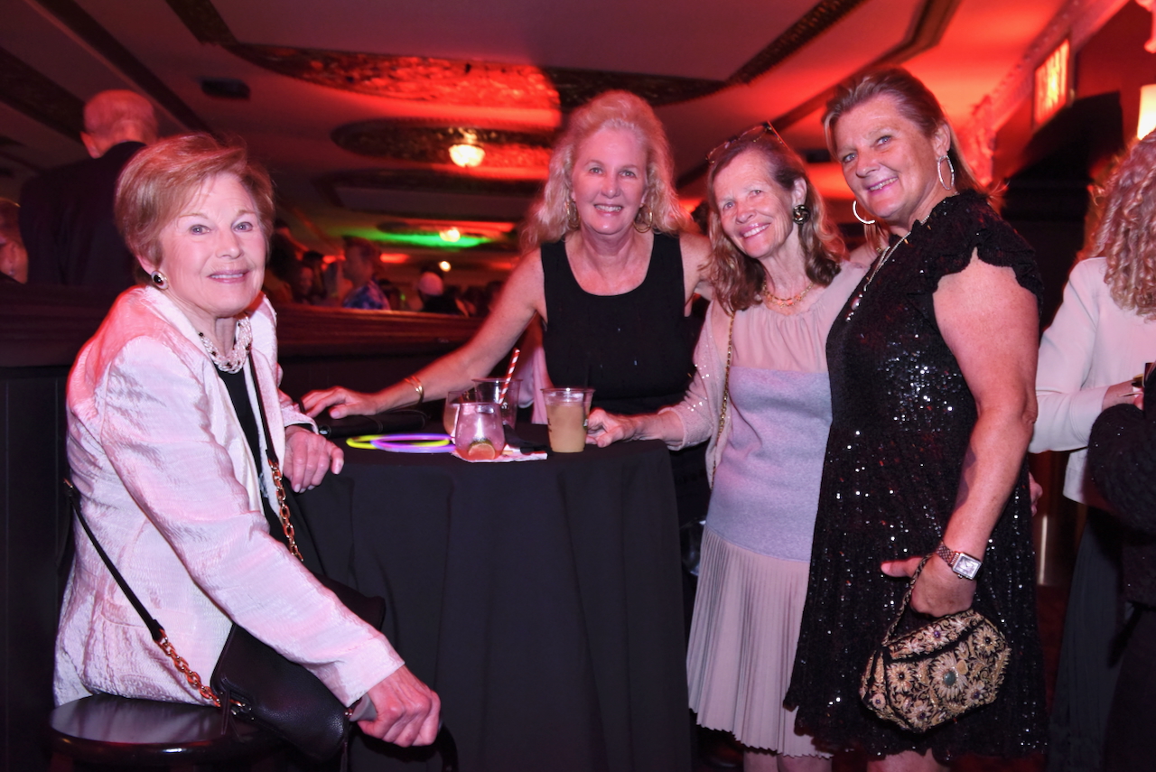 (PHOTO: The Rye Arts Center’s annual benefit Studio 51 on May 15, 2025, raised a record $320,000. Sue Autry, Patti Neave, Robin Jovanovich, Claudia Baker. Contributed. Credit: Leslye Smith.)