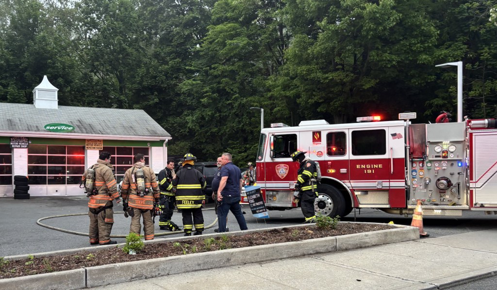 (PHOTO: Rye FD quickly extinguished the Chevrolet SUV car fire at the BP gas station on the Boston Post Road on Thursday evening, May 15, 2025. Contributed.)