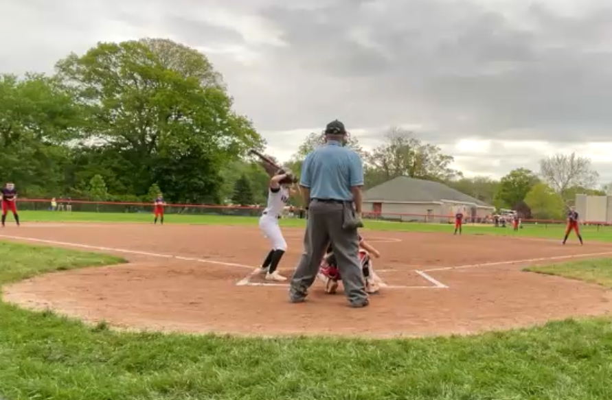 (PHOTO: Rye Softball's Ava Rollano at bat against Byram Hills on Wednesday, May 7. Credit: Game Changer.)