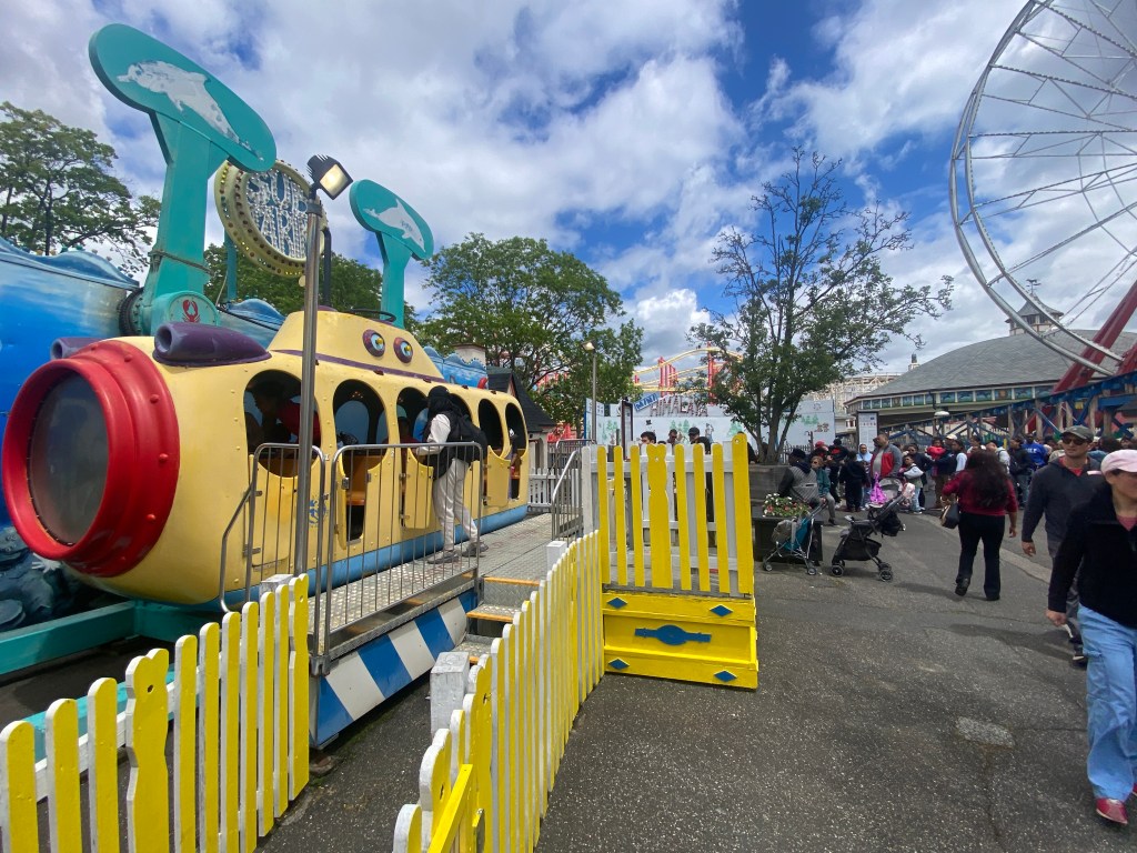 (PHOTO: Opening day for Rye Playland on May 24, 2025. The Crazy Submarine.)
