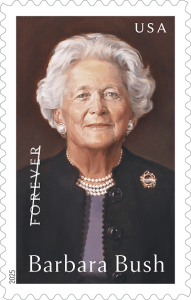 (PHOTO: A new U.S Postal Service stamp featuring former First Lady and Rye native Barbara Bush was unveiled at The White House on Thursday, May 8, 2025. The actual issuance of the Forever stamp will be held in Kennebunkport, Maine on June 10, 2025. Source: United States Postal Service.)
