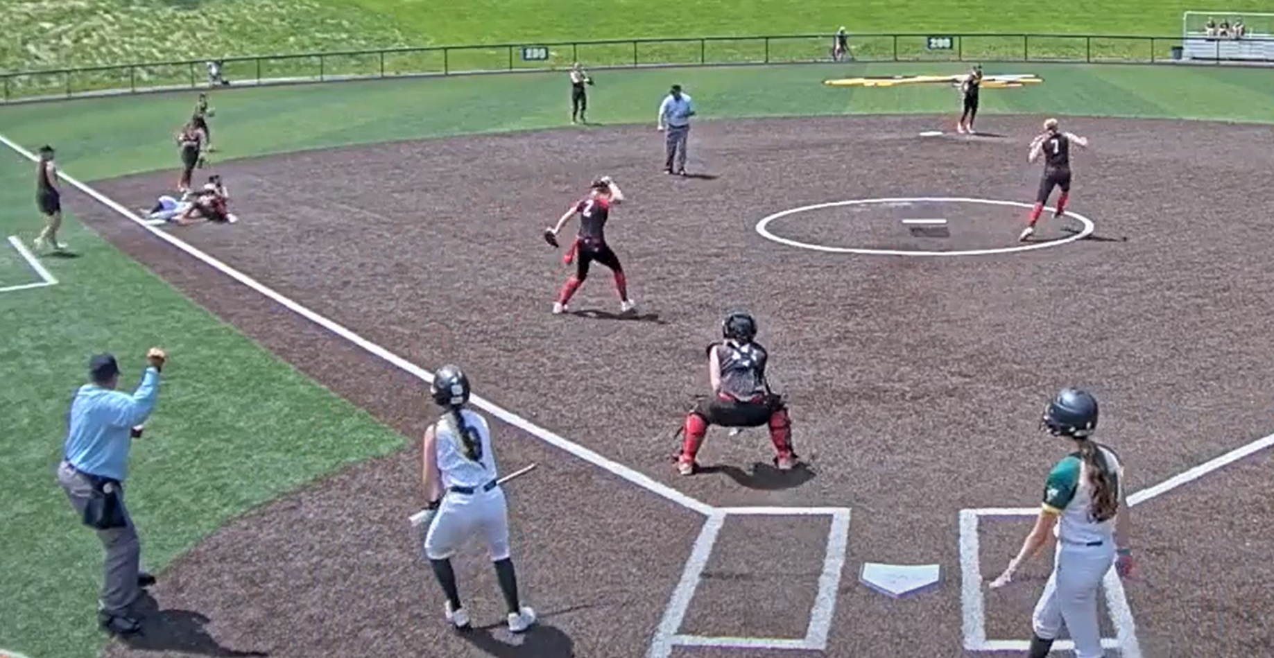 (PHOTO: Rye Softball celebrating a signature win over Lakeland on Saturday, May 3.)