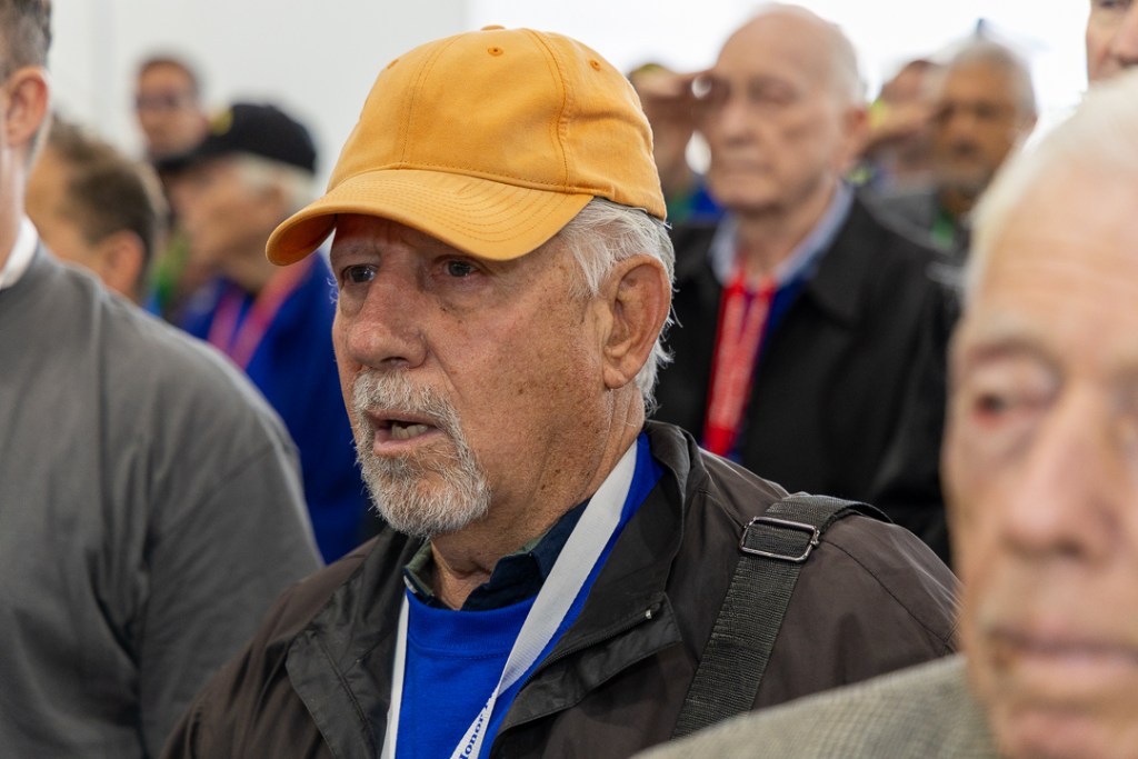 (PHOTO: Seven Rye veterans participated in an honor flight to Washington, D. C. on Saturday, May 31, 2025. Tom Battista during the Honor Flight Opening Ceremony. Contributed.)