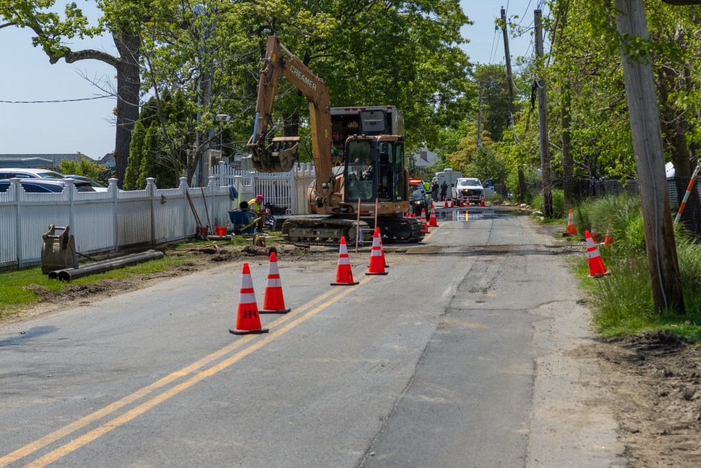 (PHOTO: Road construction along Stuyvesant Avenue in May 2024. Credit: Alex Lee.)