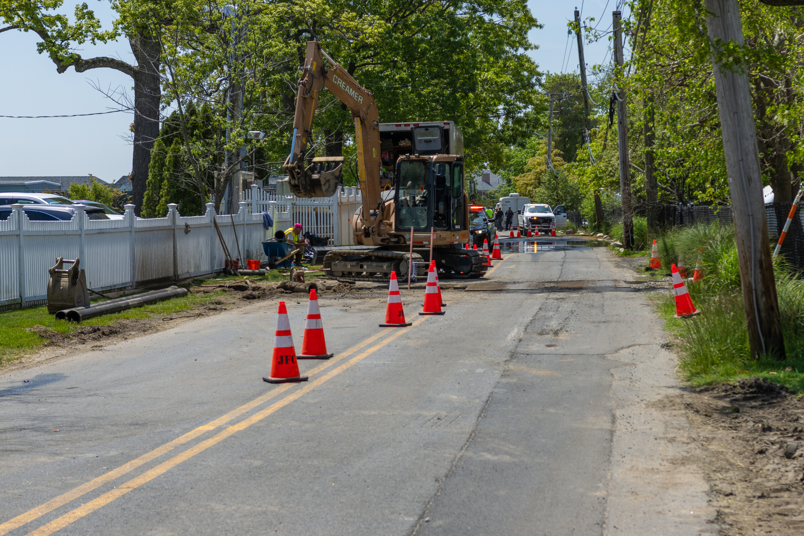 (PHOTO: Road construction along Stuyvesant Avenue in May 2024. Credit: Alex Lee.)
