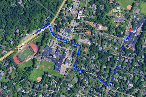 (PHOTO: The local Rye roads impacted by the Midland School School modular classroom installations. Contributed.)