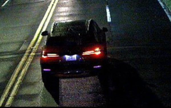 (PHOTO: This BMW was stolen from a Rye home on Heritage Lane off Forest Avenue in the early hours on Friday, August 1, 2025. It is seen here traveling eastbound on Playland Parkway after the theft. Source: Rye PD.)