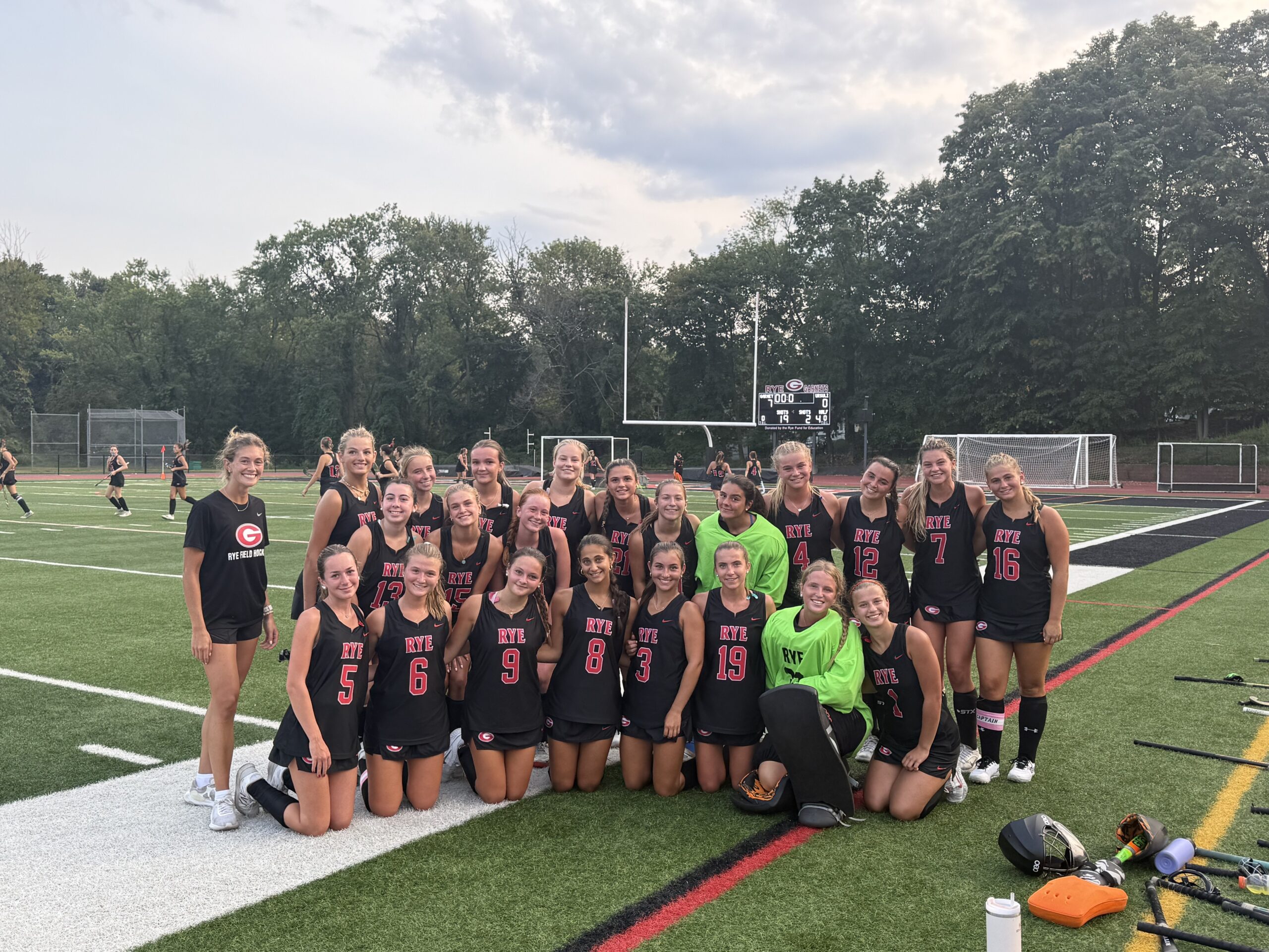 (PHOTO: The 2025 Rye Varsity Field Hockey team from September 5. Contributed.)