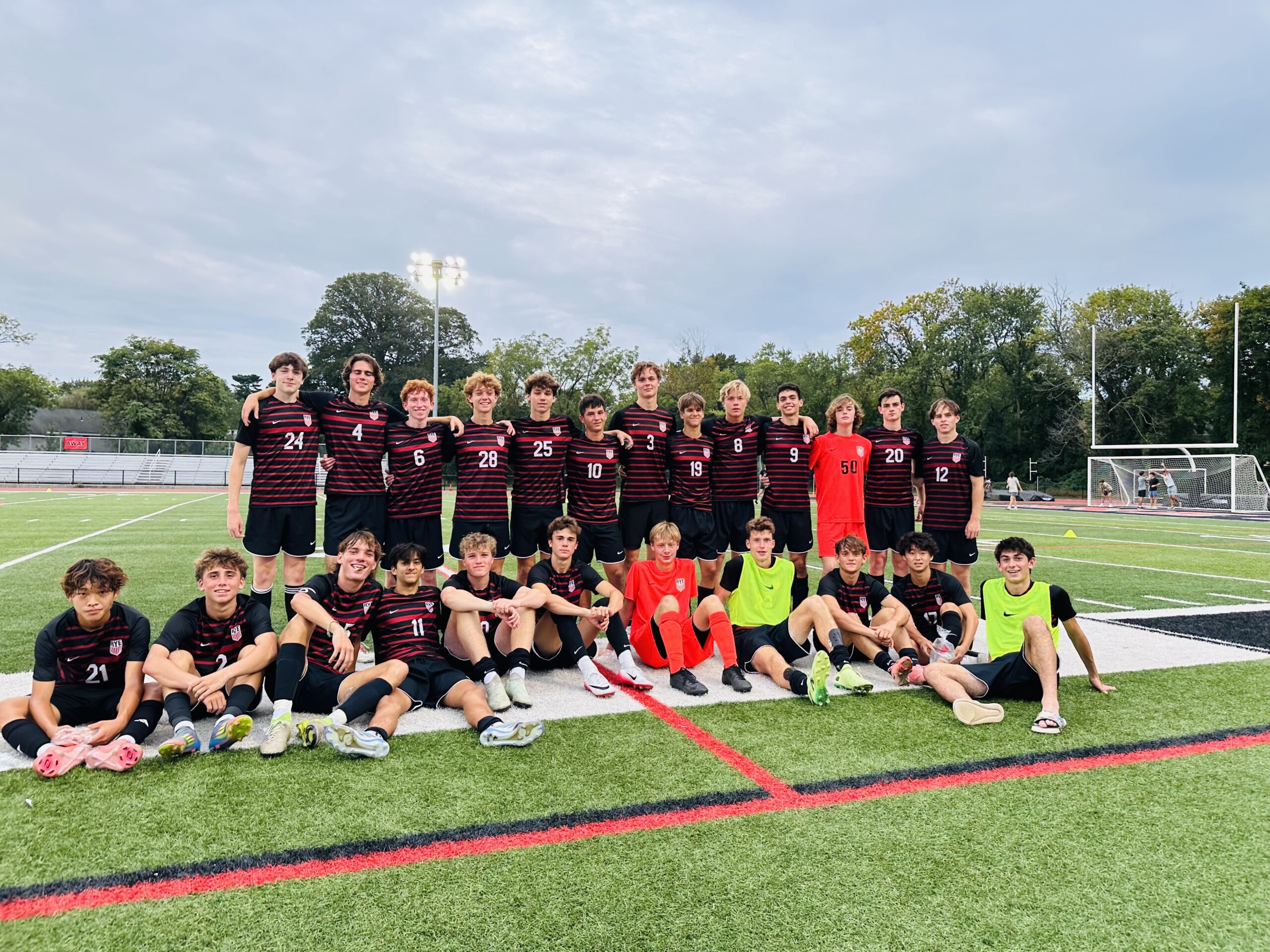 (PHOTO: The Rye Boys Soccer team from September 27, 2025. Credit: Daniela Arredondo.)