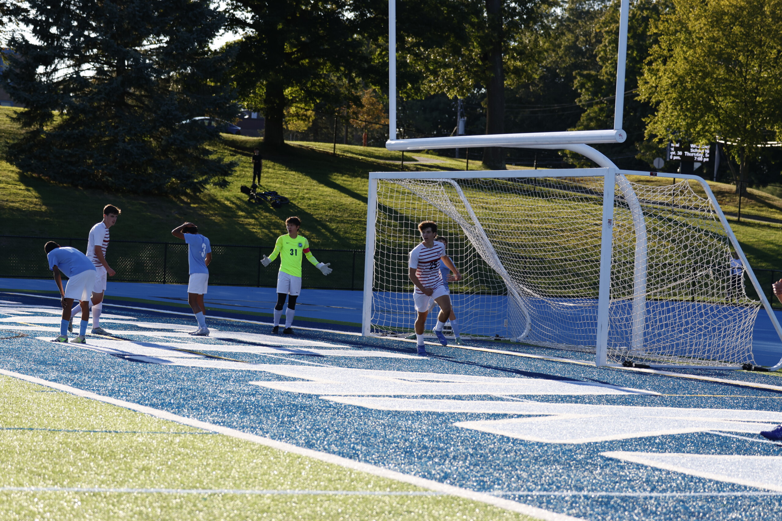 (PHOTO: Rye Boys Soccer's Connor Dehmer (#25) scored the game-winning goal to help the Garnets defeat Westlake on Monday, September 8, 2025. Credit: Alvar Lee.)