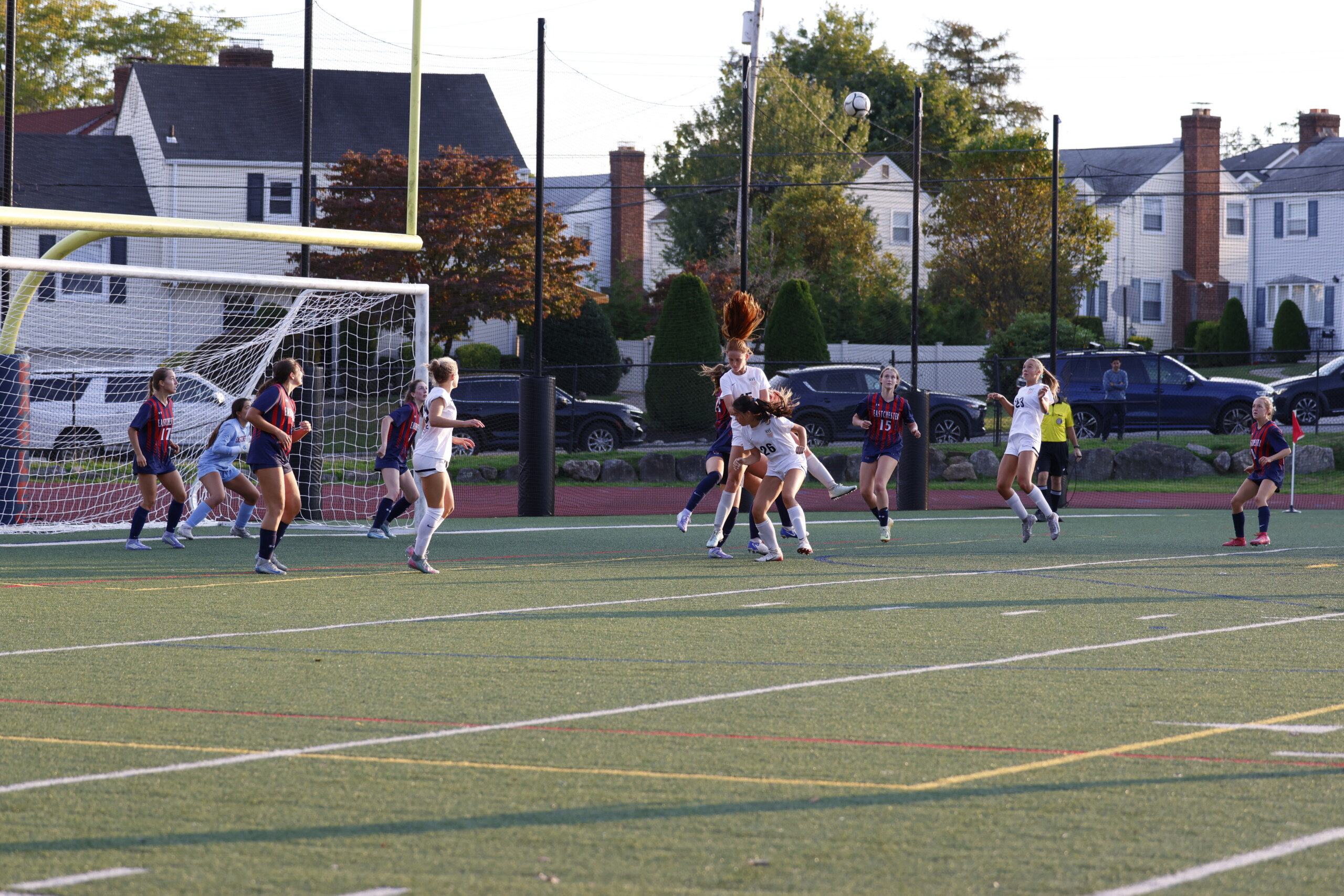 (PHOTO: The Rye Girls Soccer team in action against Eastchester on September 9, 2025. Credit: Alvar Lee.)