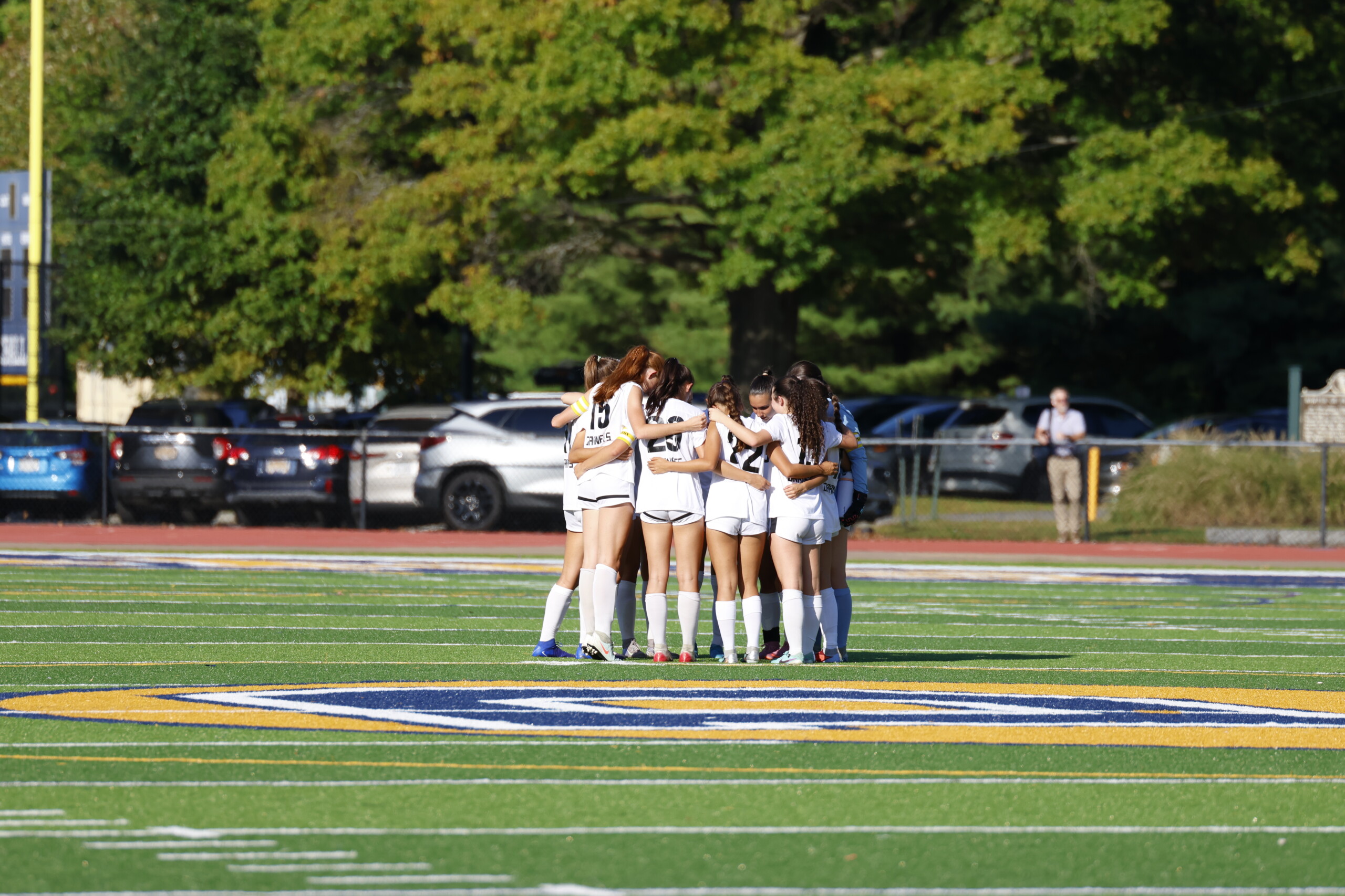 (PHOTO: The Rye Girls Soccer team before their 3-0 victory against Pelham on September 19, 2025. Credit: Alvar Lee.)