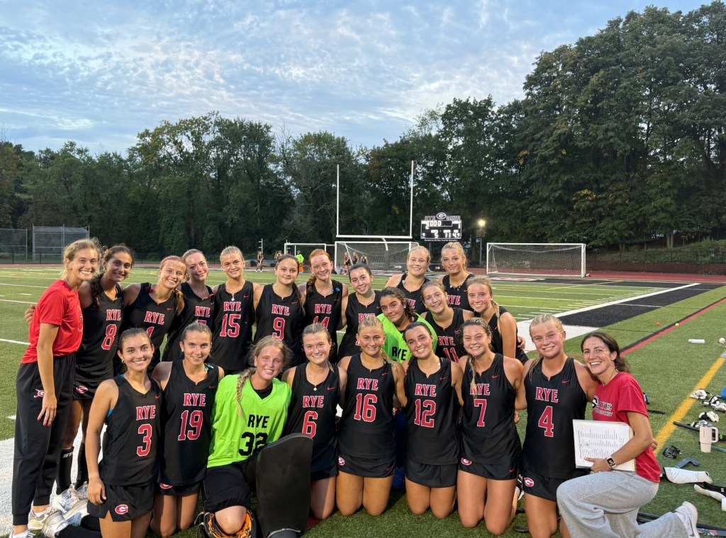 (PHOTO: The 2025 Rye Field Hockey team after their 2-1 win over Lakeland on Thursday, September 25. Contributed.)