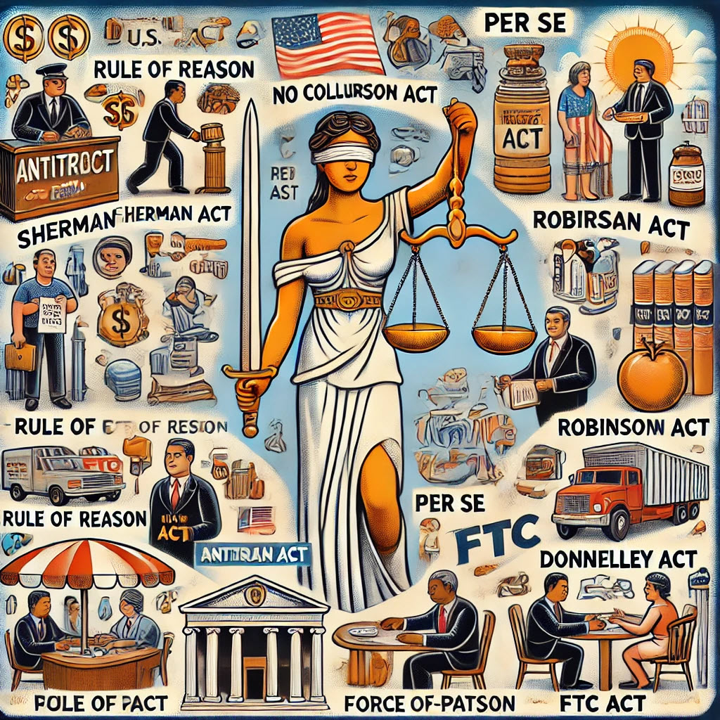 Holding Court Anti Trust Basics Illustration DALLE 2025-10-14