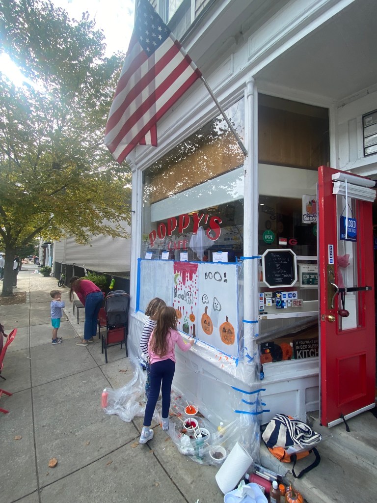 (PHOTO: The 72nd Annual Halloween Window Painting (and second annual parade) on Purchase Street in Downtown Rye, NY on October 19, 2025.)