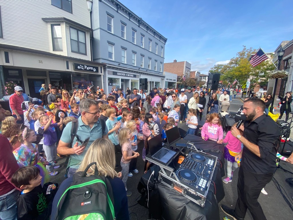 (PHOTO: The 72nd Annual Halloween Window Painting (and second annual parade) on Purchase Street in Downtown Rye, NY on October 19, 2025.)