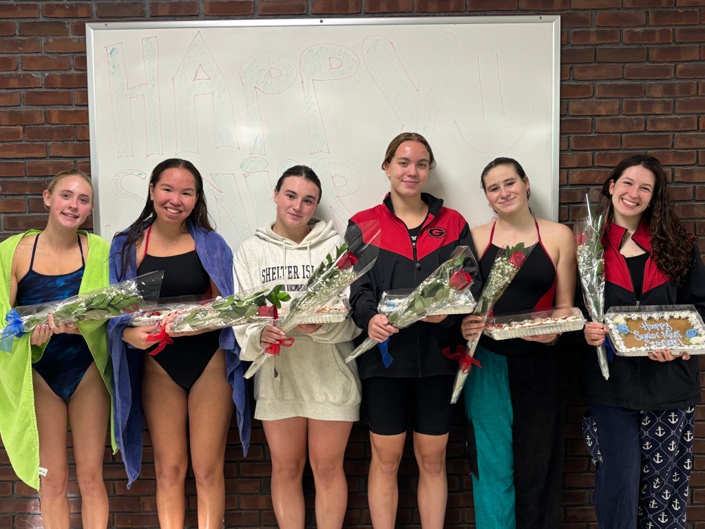 (PHOTO: Members of the Rye - Rye Neck - Blind Brook Varsity Swim and Dive team fresh from a victory on October 3, 2025. Contributed.)